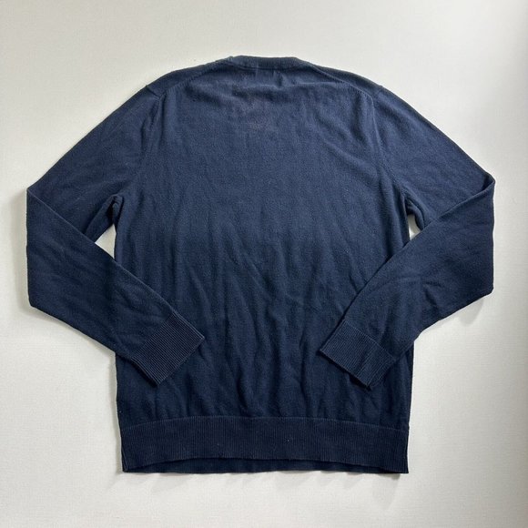 Abercrombie Fitch Mens Soft AF Sweater Size Large Blue Cashmere Blend Preppy - Picture 2 of 10